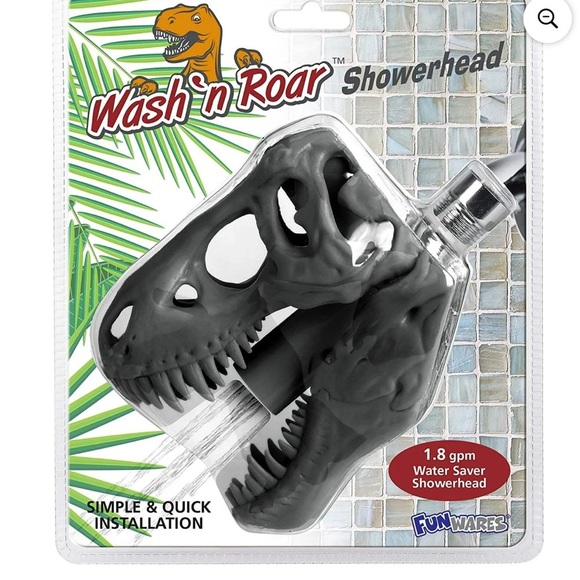 Wash 'n Roar Dinosaur Showerhead - Black NIB - Picture 1 of 5
